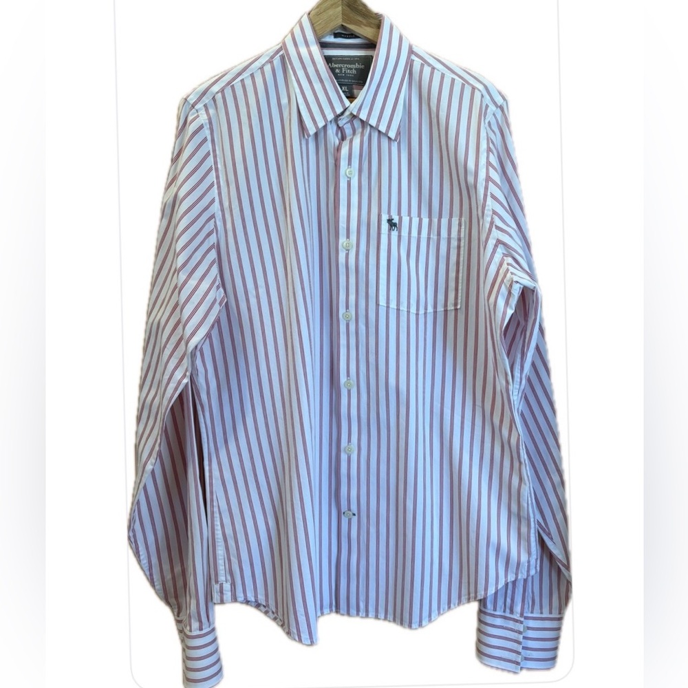 Abercrombie & Fitch Muscle Stripe Long Sleeves Button Down Shirt XL